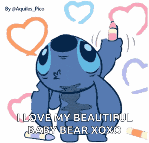 Stitch Hearts GIF