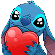 Stitch Holding A Heart Sticker
