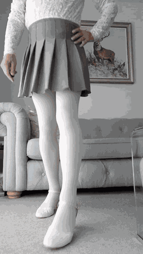 Stockings White Upskirt GIF
