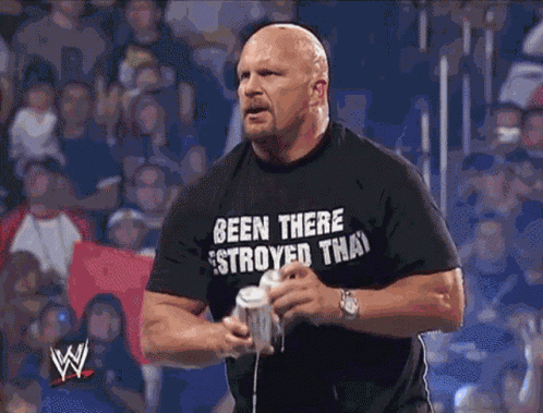 Stone Cold Drinking Felton GIF