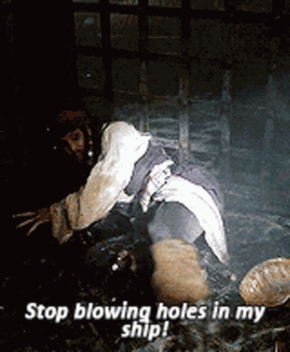 Stop Blowing Holes In The Ship Pirates Of The Caribbean GIF
