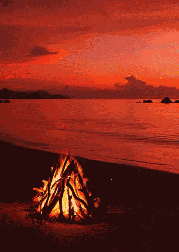 Sunset Fire On Beach From Http://Headlikeanorange.Tumblr.Com/ GIF