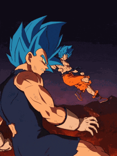 Super Saiyan God Goku And Super Saiyan God Vegeta Divine Warriors With Infinite Power GIF