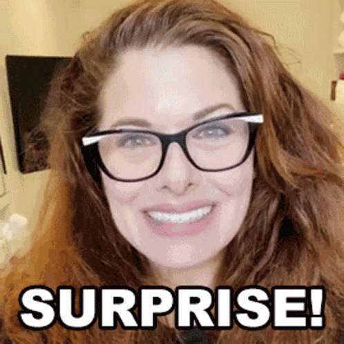 Surprise Debra Messing GIF