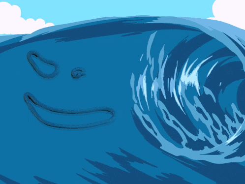 Swallowed By A Big Wave Smiling Friends GIF