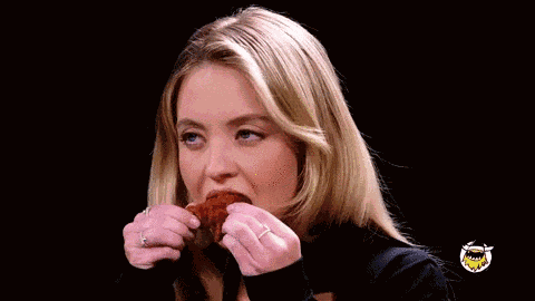 Sydney Sweeney Hot Ones GIF