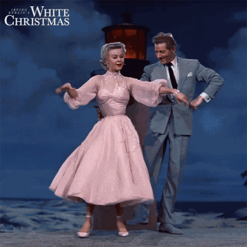 Synchronized Dancing White Christmas GIF