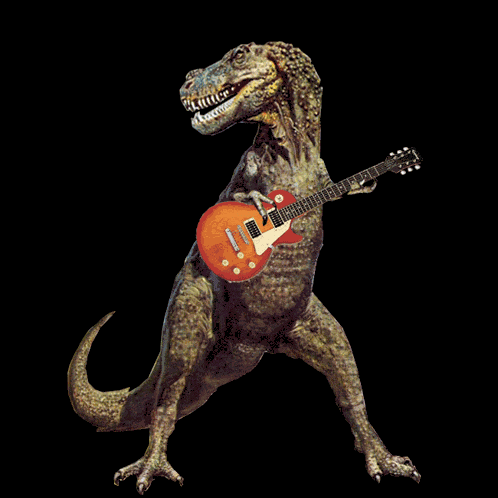T Rex Dinosaur Playing Guitar GIF