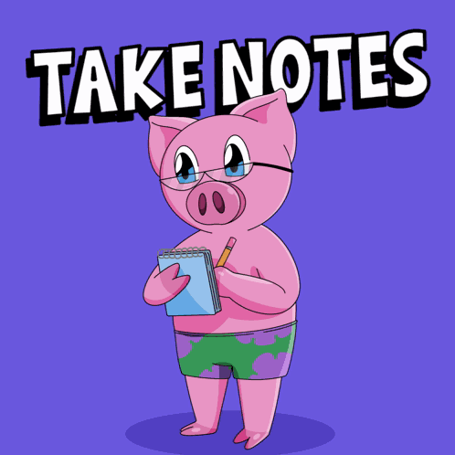 Take Notes Piggyverse GIF