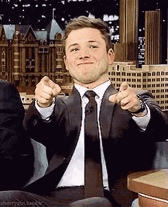 Taron Egerton Pointing GIF