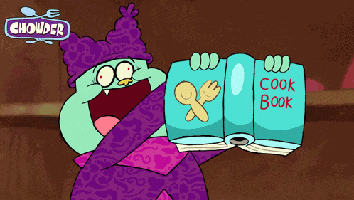 Tearing Cook Book Chowder GIF