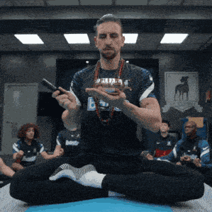 Ted Lasso Manchester Greyhounds Zava Meditating Jamie Tartt Walks Out GIF