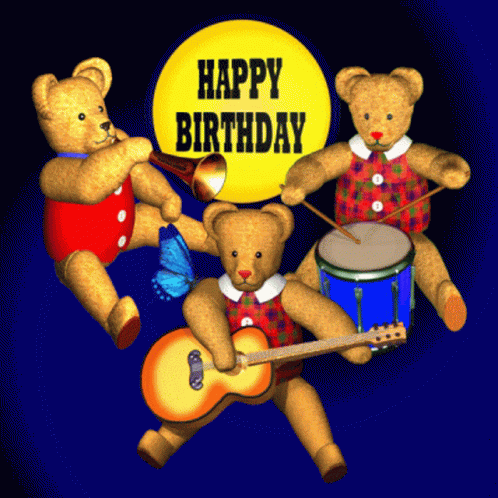 Teddy Bear Birthday Teddy Bear Band GIF