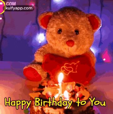 Teddy Wishing Happy Birthday.Gif GIF