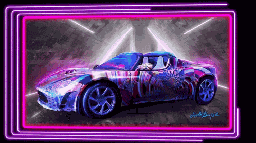 Tesla Art Car Lost Artcar GIF