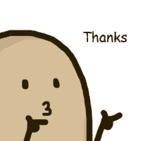 Thank You Kawaii Potato Sticker