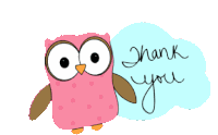 Thank You Owl Sticker