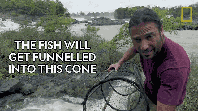 The Fish Will Get Funnelled Into This Cone Primal Survivor GIF