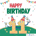 Theecards Happy 11th Birthday Sticker