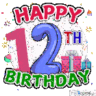 Theecards Happy 12th Birthday Sticker