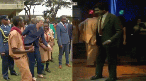 Theresa May Mr Bean GIF