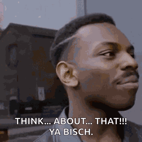 Thinking Black GIF