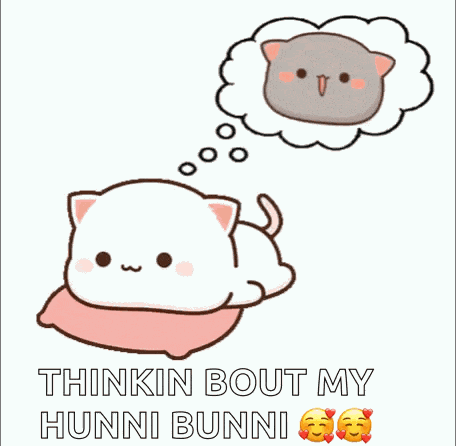 Thinking Of You Peach Cat Think GIF