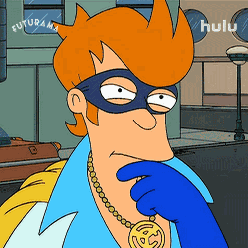 Thinking Philip J Fry GIF