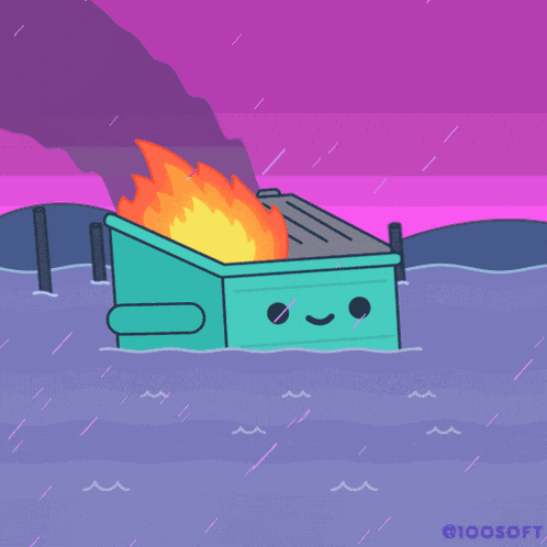 This Is Fine Dumpster Fire GIF