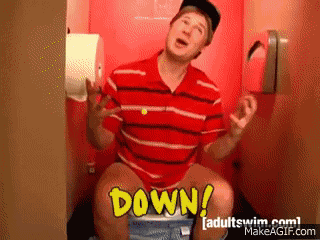 Tim And Eric Down I Sit Down To Pee GIF