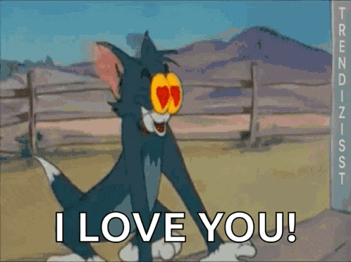Tom And Jerry Heart Eyes GIF