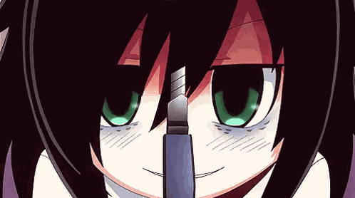 Tomoko Larping GIF