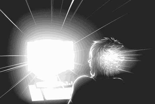 Too Bright Overwhelming Glow Make It Stop Hurt Light Scream Reaction GIF