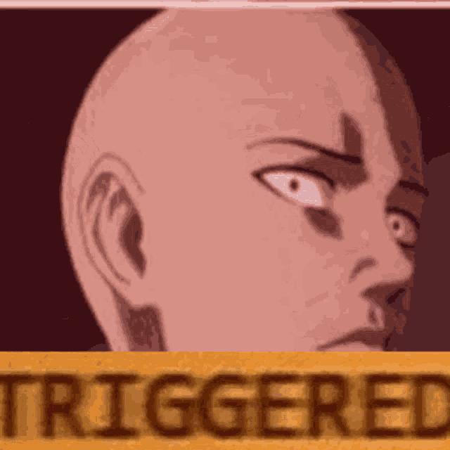 Triggered Saitama GIF