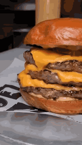 Triple Cheeseburger Food GIF