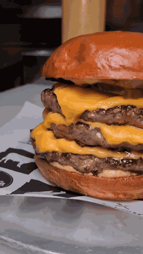 Triple Cheeseburger Food GIF