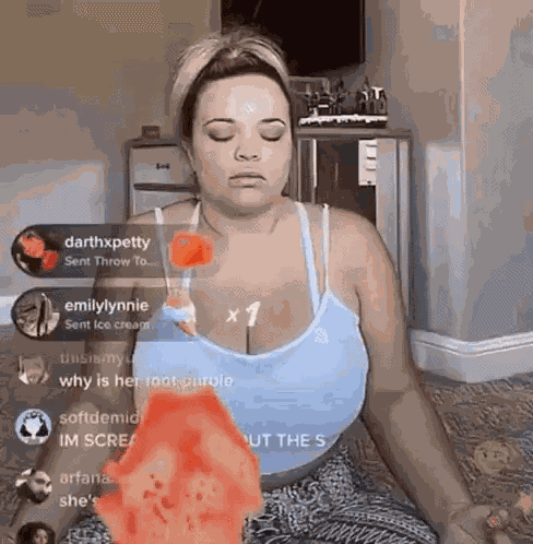 Trisha Paytas Throwing Tomatoes GIF