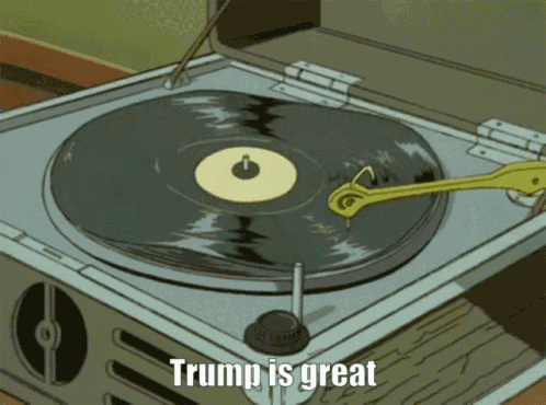 Trump Broken Record GIF