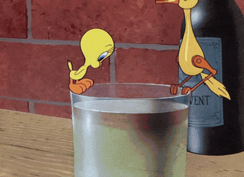 Tweety Drinking GIF