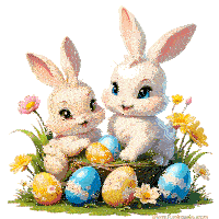 Two Bunnies Easter Sticker