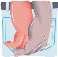 Two Male Hands Holding Sticker