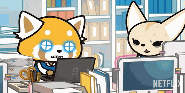 Typing So Fast Retsuko GIF