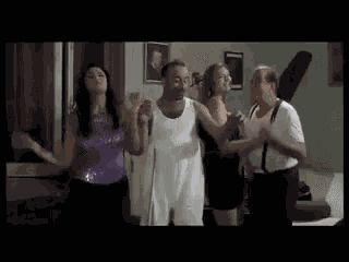 رقص اللمبي و عم بخ محمد سعد حسن حسني احتفال اصحاب GIF