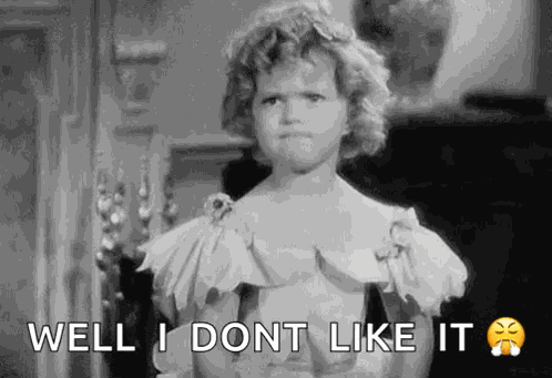 Upset Shirley Temple GIF