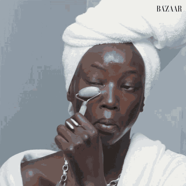 Using A Jade Roller Anok Yai GIF