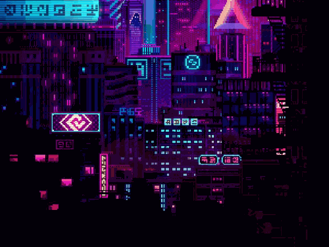 Vaporwave City Lights GIF