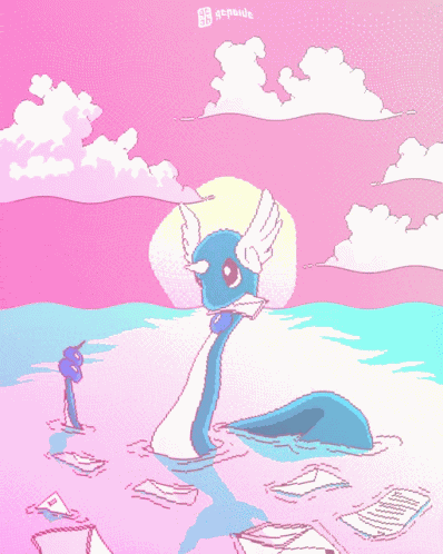 Vaporwave Dragonaire GIF