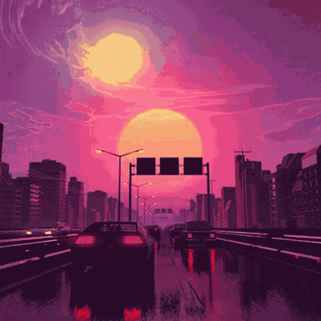 Vaporwave Sunset GIF