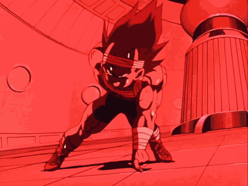 Vegeta Push Ups One Finger GIF