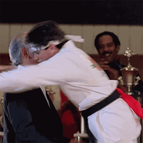 Victory Hug Mr Miyagi GIF